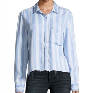 Rails Striped Button-Front Cutoff Top - M - NWOT